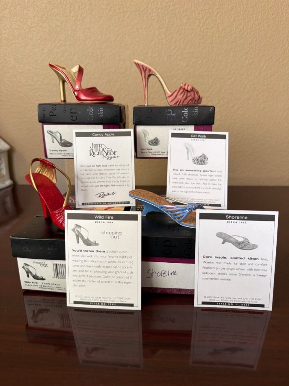 Lot 4 Just the Right Shoe By Raine Mini Shoe Figurines NEW w/Boxes/COA/Cards